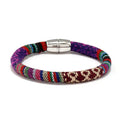Tribal Fusion Bracelet hand-crocheted in Nepal featuring vibrant patterns and an elegant design.